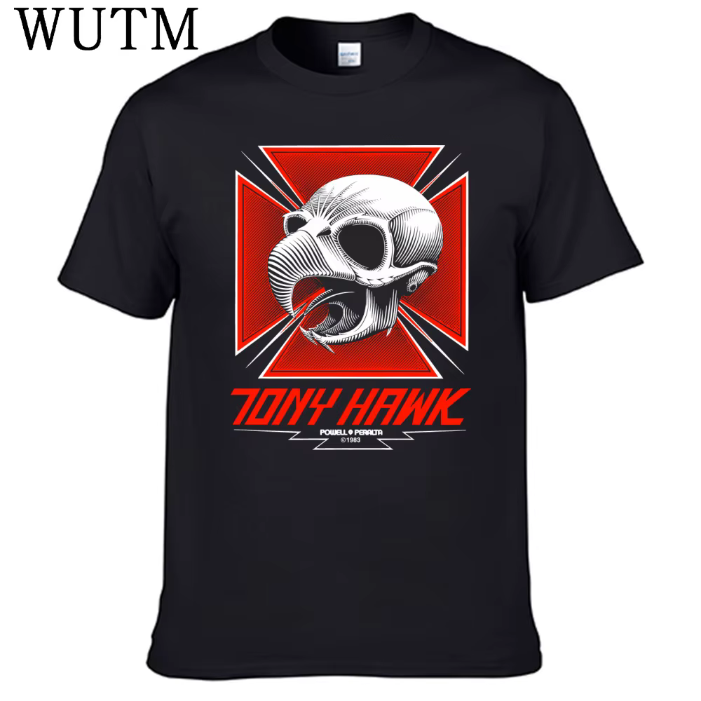 T-shirt pour hommes, 100% coton, Tony Hawk