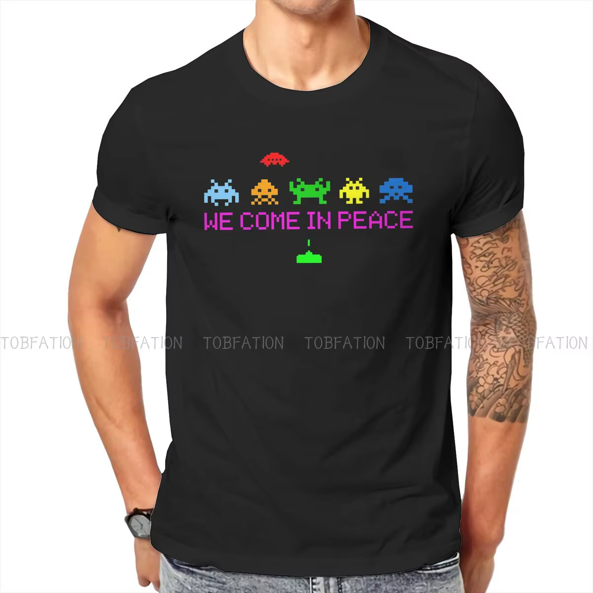 T-shirt «We Come In Peace» pour homme