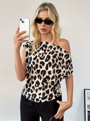 Chemise à imprimé léopard tendance pour l'été
