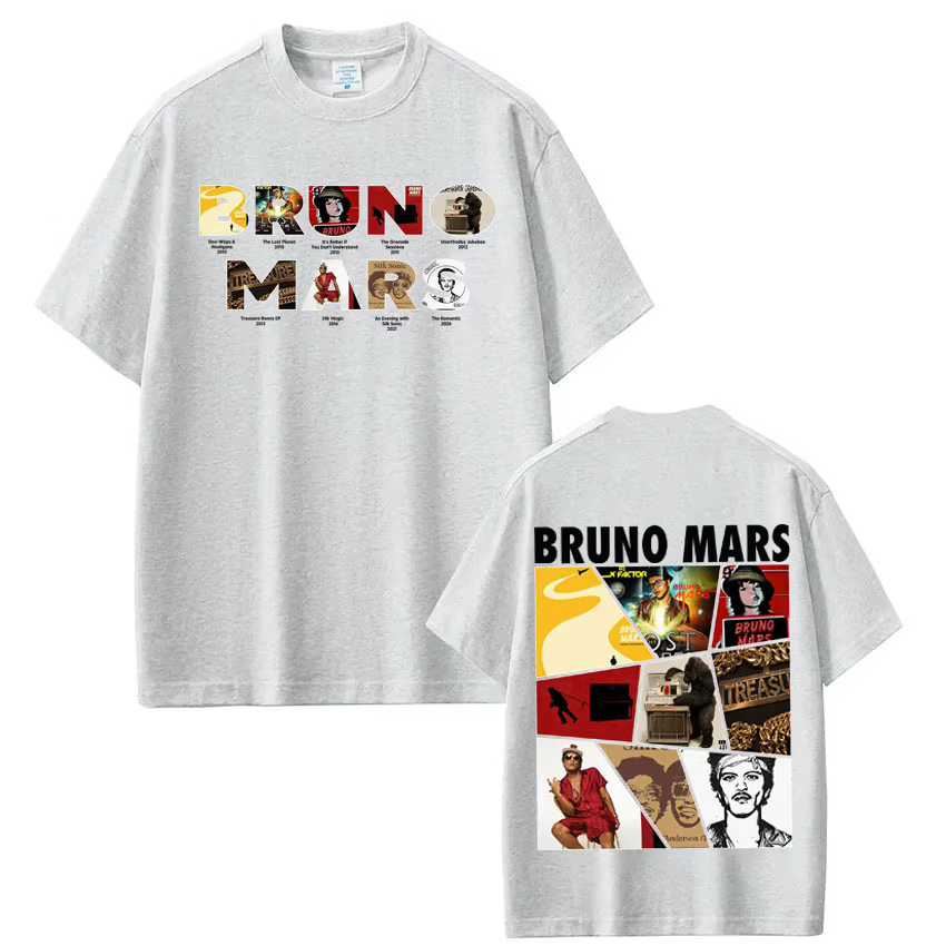 Bruno Mars The Romantic Album Tour 2026 T-shirt homme femme Hip-hop Harajuku T-shirts à manches courtes décontractés amples et surdimensionnés