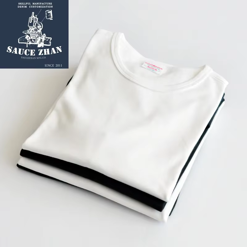 Hauts et t-shirts T-shirt homme manches courtes Anti-déformation Anti-rétrécissement Double tissu coton doux coupe