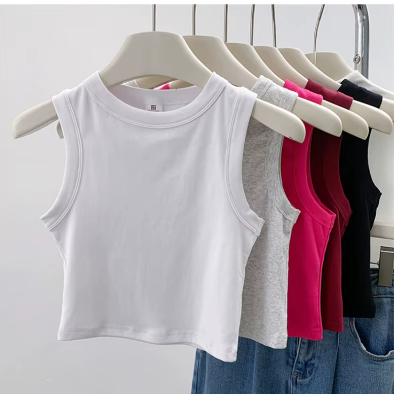 Débardeur côtelé sans manches pour femme 2026 – Blouse unie décontractée tendance pour adolescentes et femmes – Hauts d'été basiques