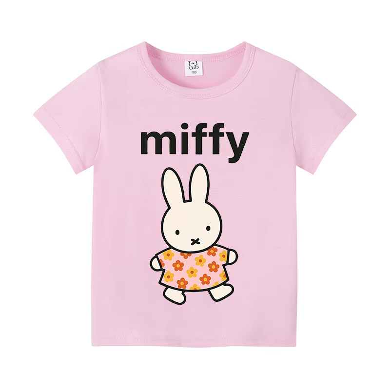 Miffy – T-shirt à manches courtes en coton pour enfants