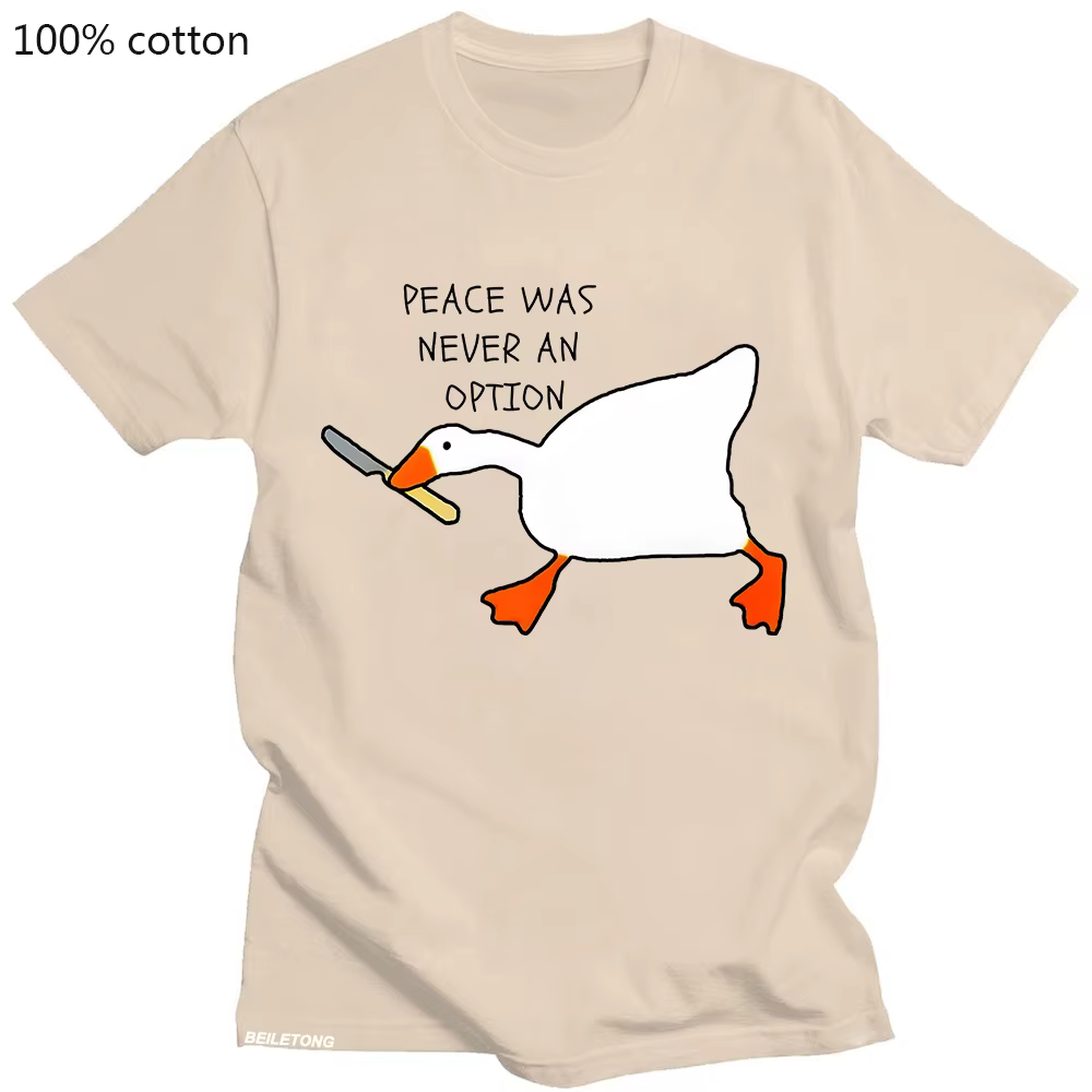 Jeux d'oie sans titre la paix n'était jamais une Option T-Shirt 100% coton à manches courtes été chemises décontractées drôles vêtements graphiques t-shirts