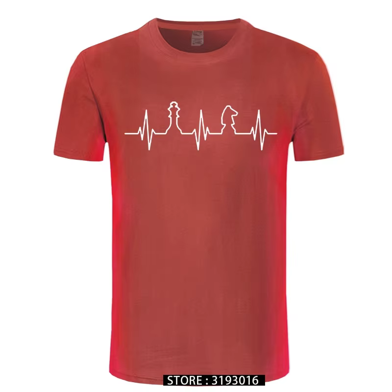 Battement de coeur d'échecs t-shirt homme à manches courtes hommes Cool amour jouant des échecs T-shirts