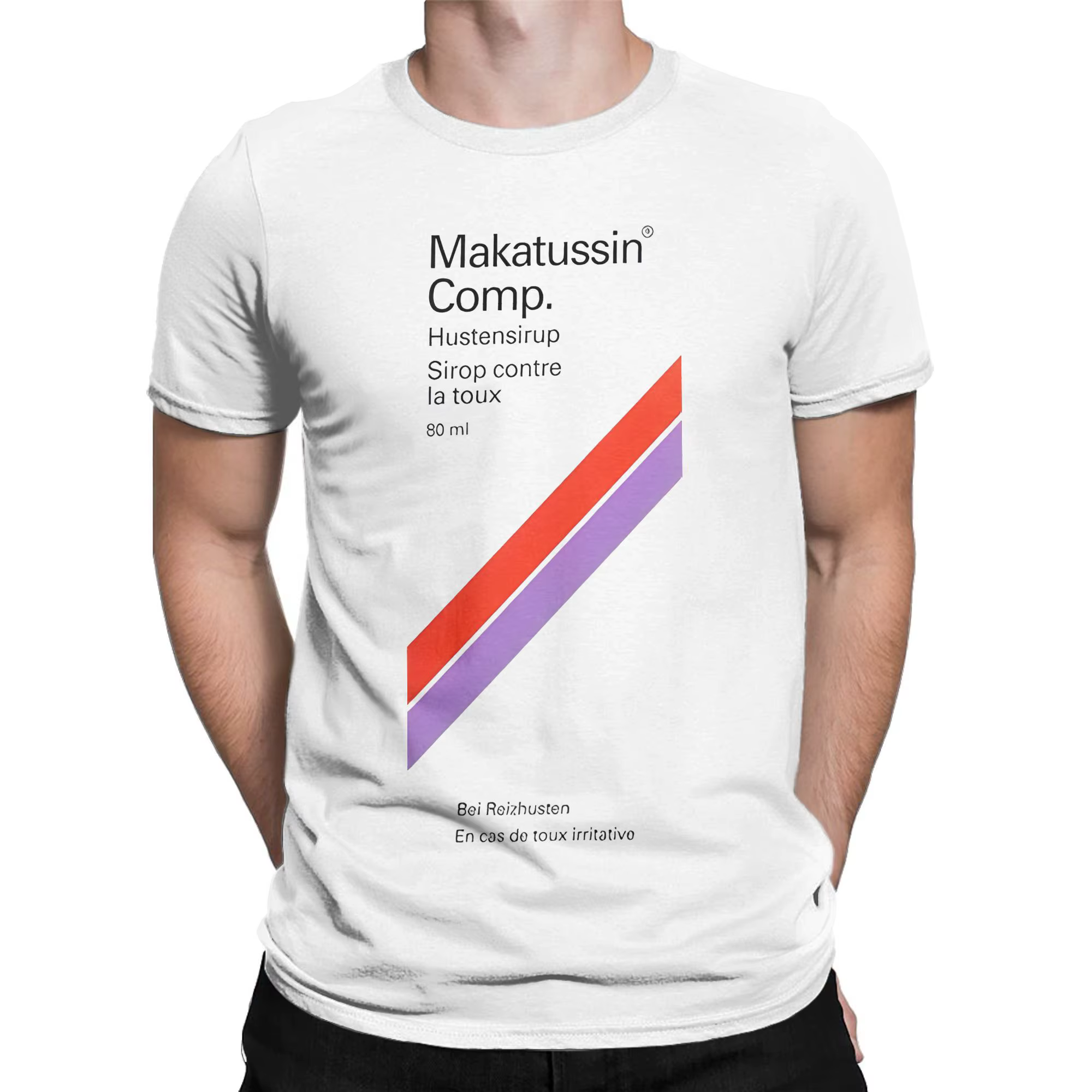 Hommes T-Shirts Makatussin Comp 80ml étiquette Vintage coton t-shirt à manches courtes drôle
