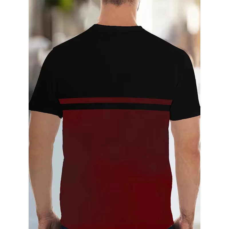 Nouveau T-shirt à col rond 3D pour hommes