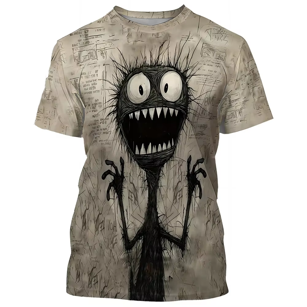 T-shirts imprimés 3D amusants avec des monstres d'anime