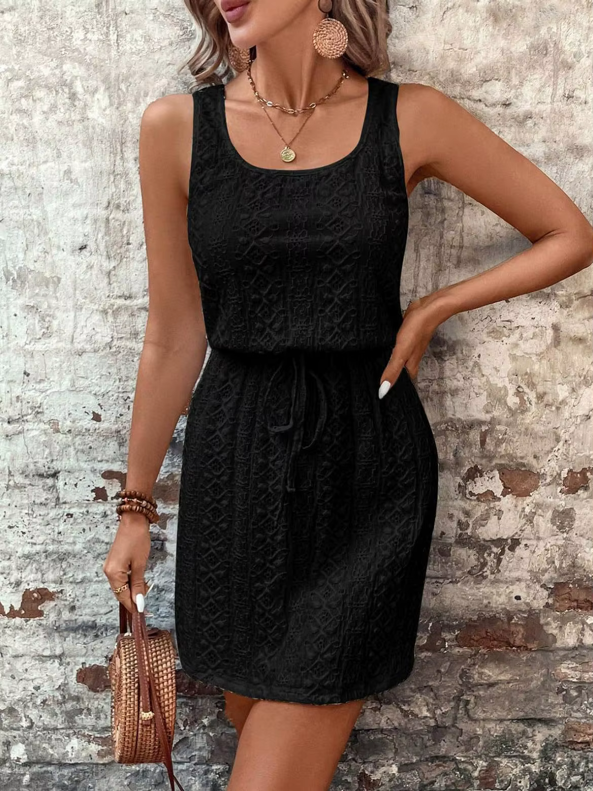 Robe sans manches avec ceinture pour femmes