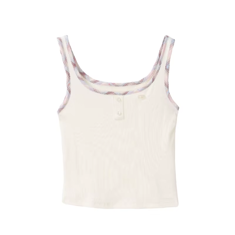 ALXNAN Débardeurs Femme Blanc Cassé Élégant Coupe Ajustée Camisole Été 2026 Décontracté Vacances Plage Sans Manches