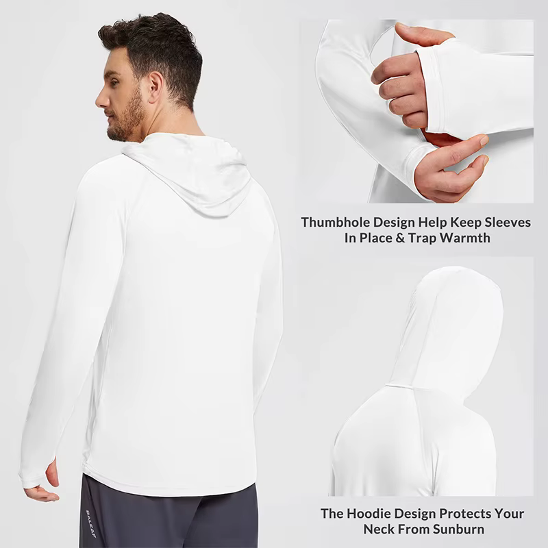 Sweat à capuche pour hommes Protection solaire UPF50 + T-Shirt à manches longues chemise de cyclisme à capuche séchage rapide respirant crème solaire UV chemises de pêche