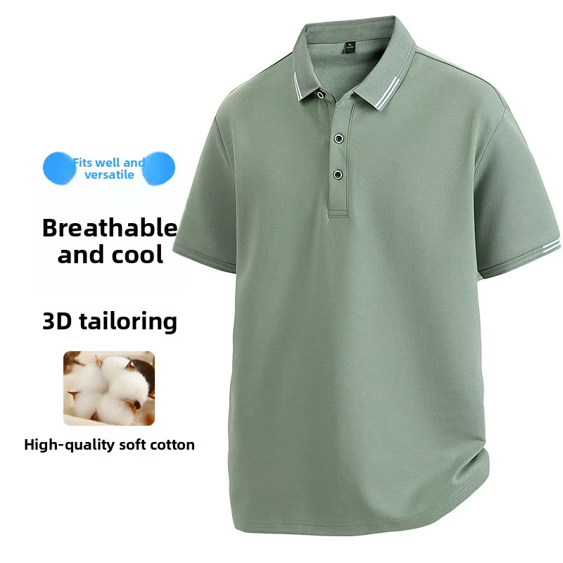 Polo d'affaires à manches courtes pour hommes 95 coton demi