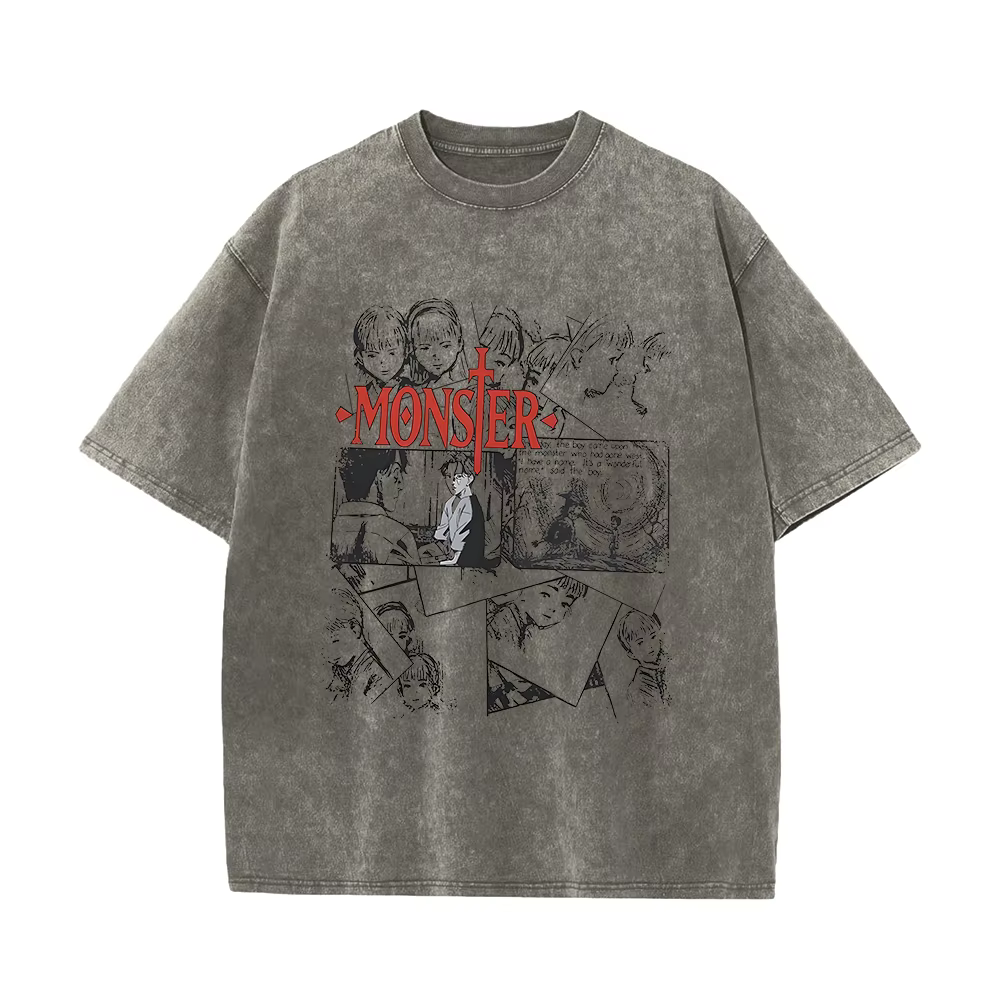Anime monstre T-Shirts lavé hommes femmes coton Harajuku