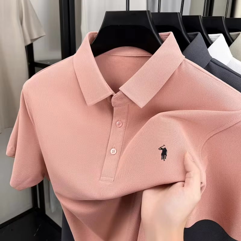 Nouveau Polo Homme Luxe Brodé Motif Poney 2026 - T-shirt d'été décontracté et habillé à manches courtes avec col