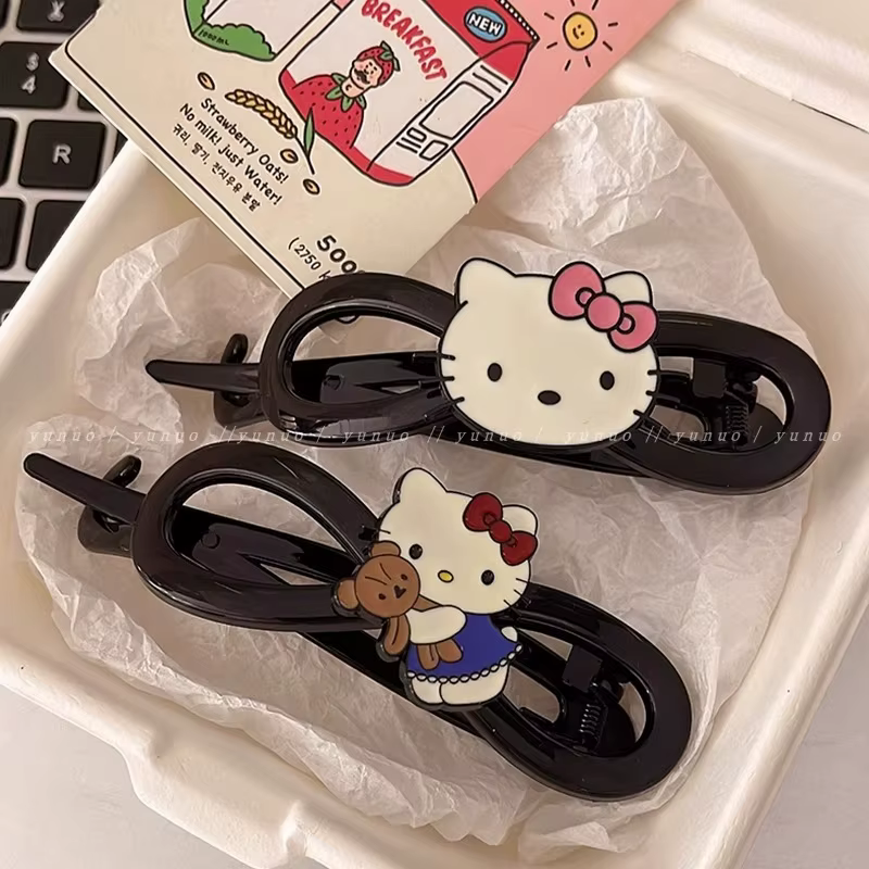 Barrettes à cheveux Hello Kitty mignonnes de style dessin animé