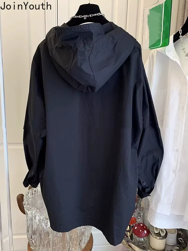 Haut pour femme Blouses surdimensionnées vêtements pour femmes 2025 Blusas Mujer De Moda chemises à capuche à manches longues décontracté mode chemisier blanc