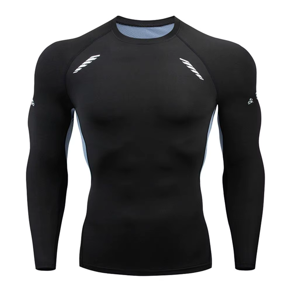 Chemise de Compression à séchage rapide moto T-Shirt serré hommes salle de sport Fitness T