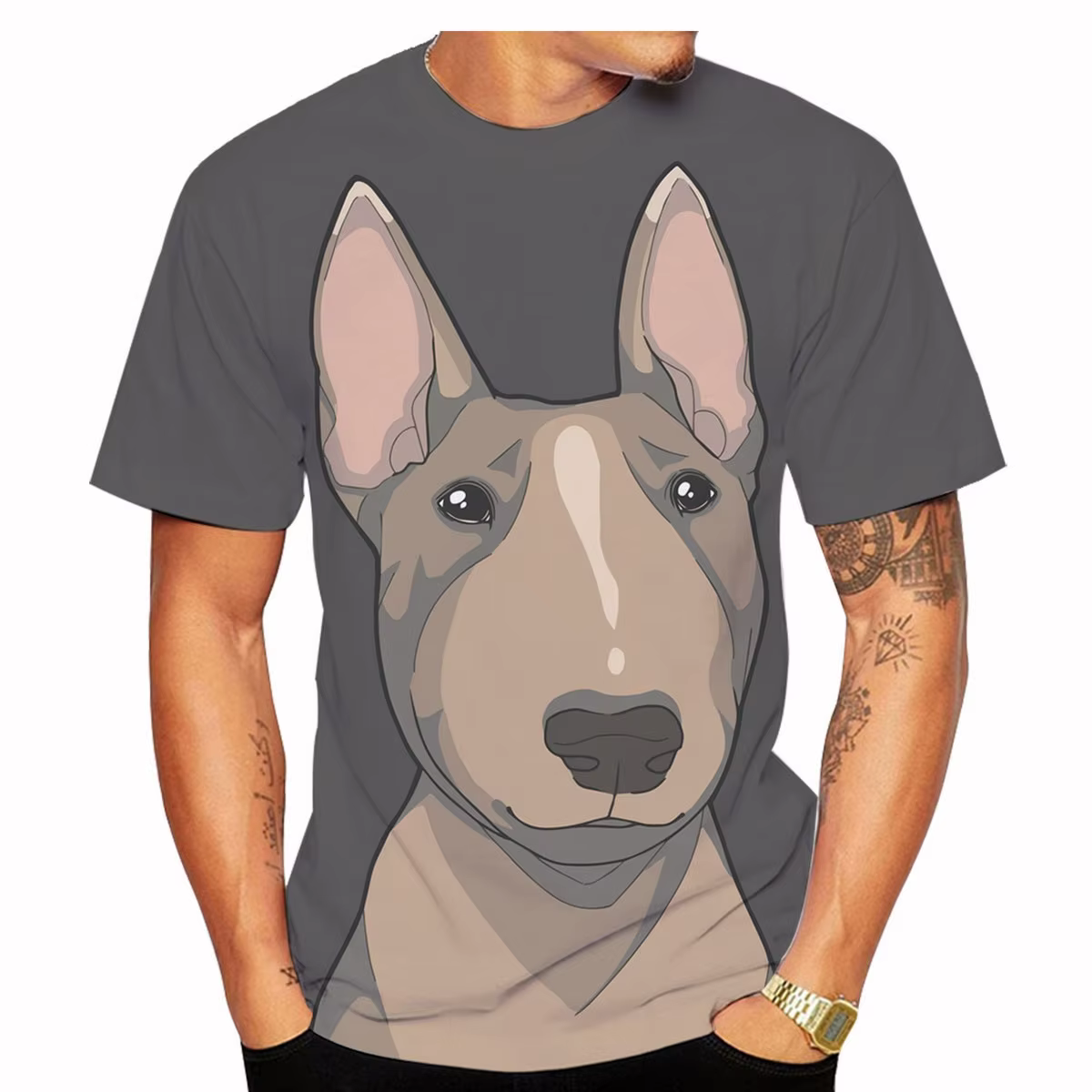 Drôle Bull Terrier T-Shirts chien de compagnie impression 3D Streetwear hommes femmes mode surdimensionné à manches