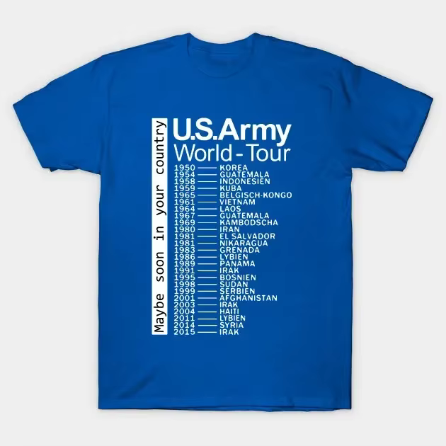 L'armée américaine World Tour T-Shirt 100% coton col rond été manches courtes décontracté hommes