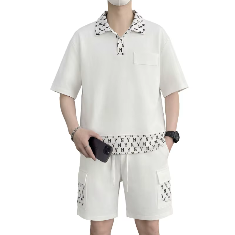 Ensemble T-shirt et short 5 points pour homme – Nouvelle collection été