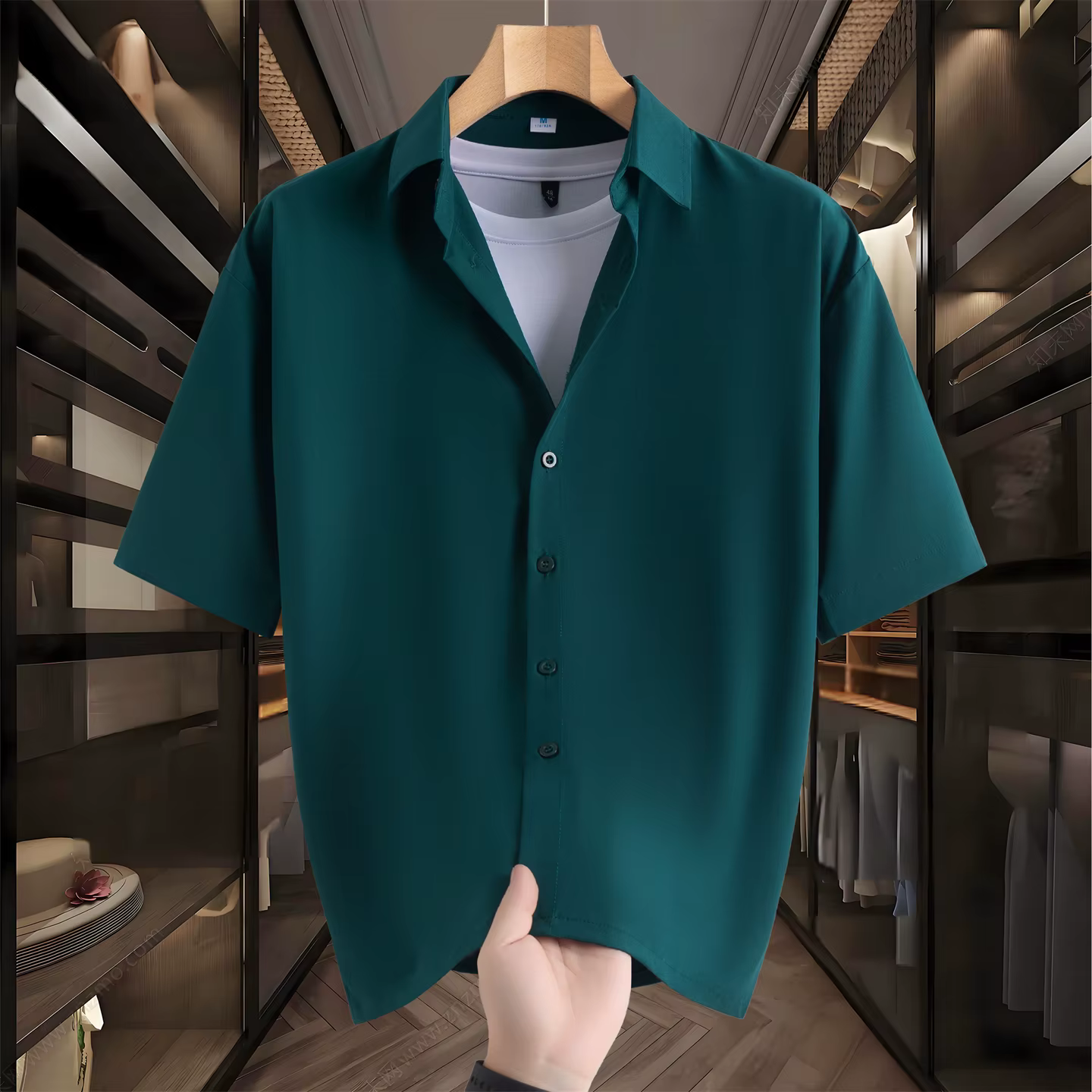 Chemise d'affaires décontractée sans repassage pour hommes