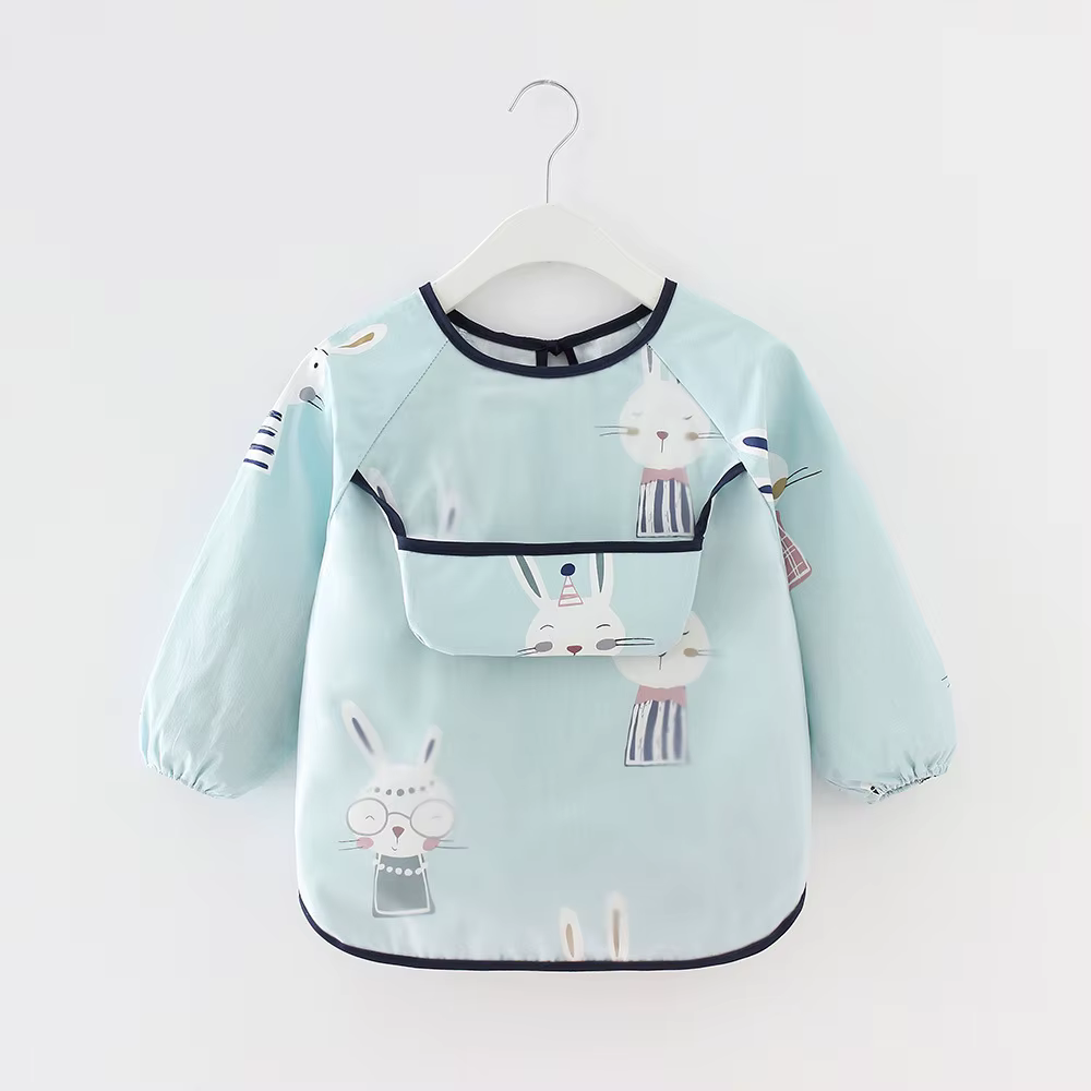 Bavoirs pour bébés enfants en bas âge écharpe à manches longues imperméable Art Smock bavoir d'alimentation tablier