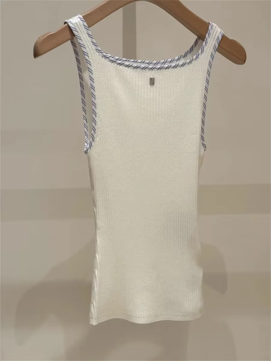 Débardeur tricoté blanc pour femme