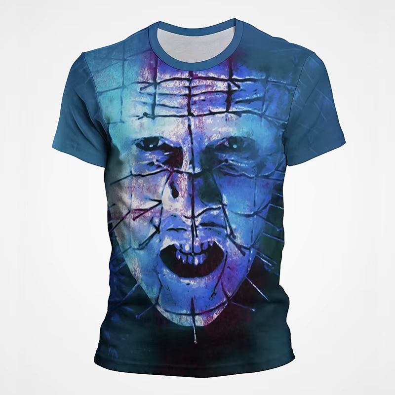 Film d'horreur Hellraiser 3D imprimé T-Shirts hommes femmes décontracté mode surdimensionné à manches courtes t-shirt