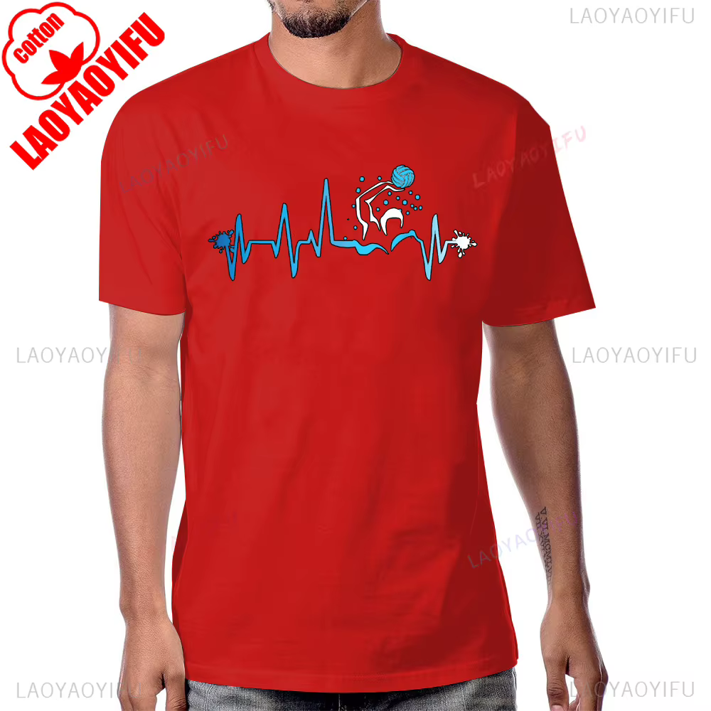 Polo nautique joueur coeur battement graphique imprimé T-Shirt à manches courtes décontracté mode Harajuku Hip Hop homme T-Shirt coton femmes t-shirts