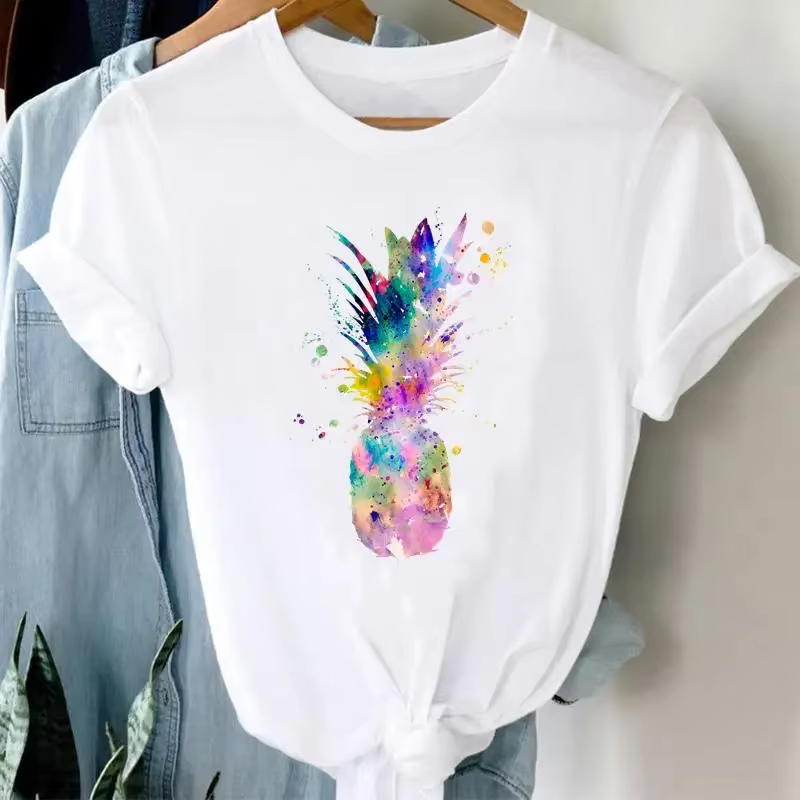 Lettres Ins vêtements femmes imprimé manches européennes t-shirts hauts surdimensionné t-shirt