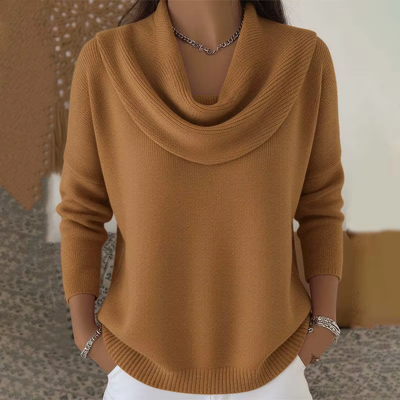Pull à col drapé pour femme