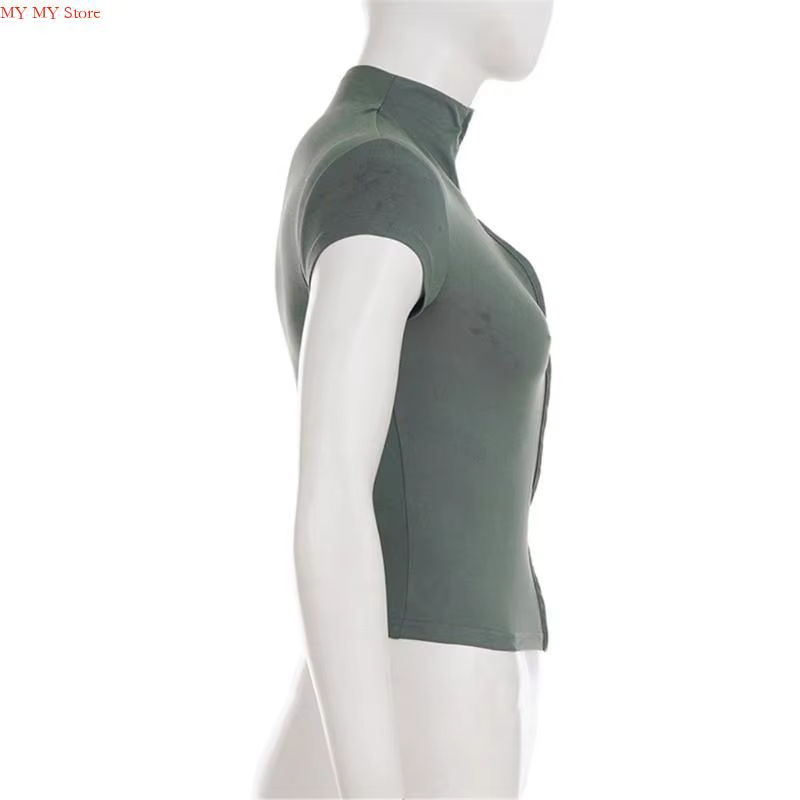 Chemise tricotée côtelée à col pour femmes