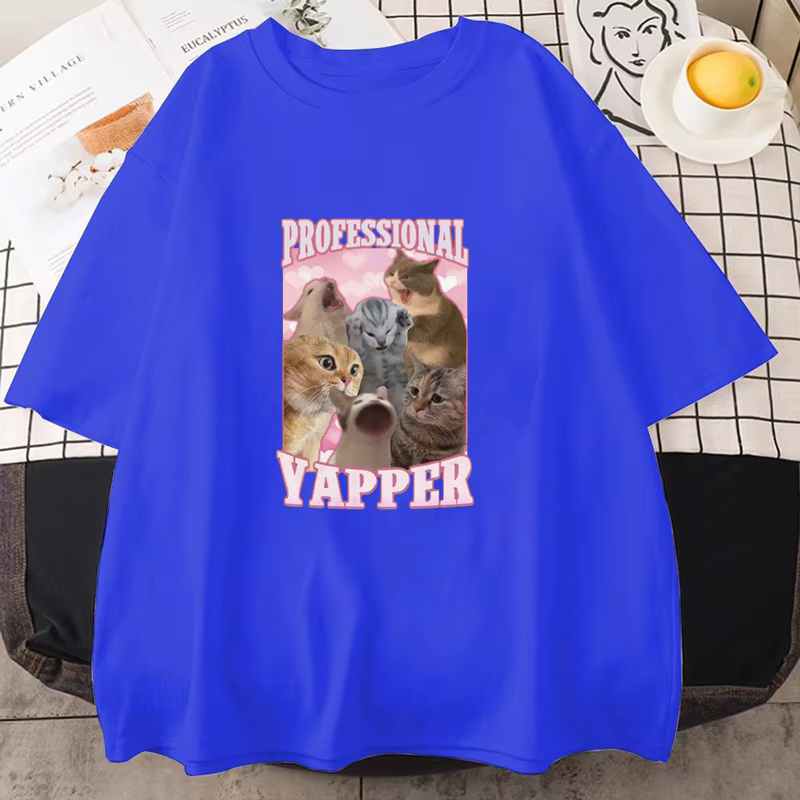 T-shirts imprimés avec des mèmes de chats amusants pour hommes et femmes