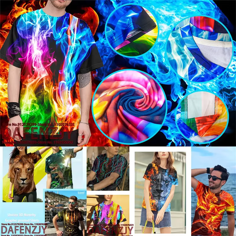 Personnalisez votre exclusif t-shirt imprimé en 3D pour hommes mode Hip Hop à manches courtes hauts