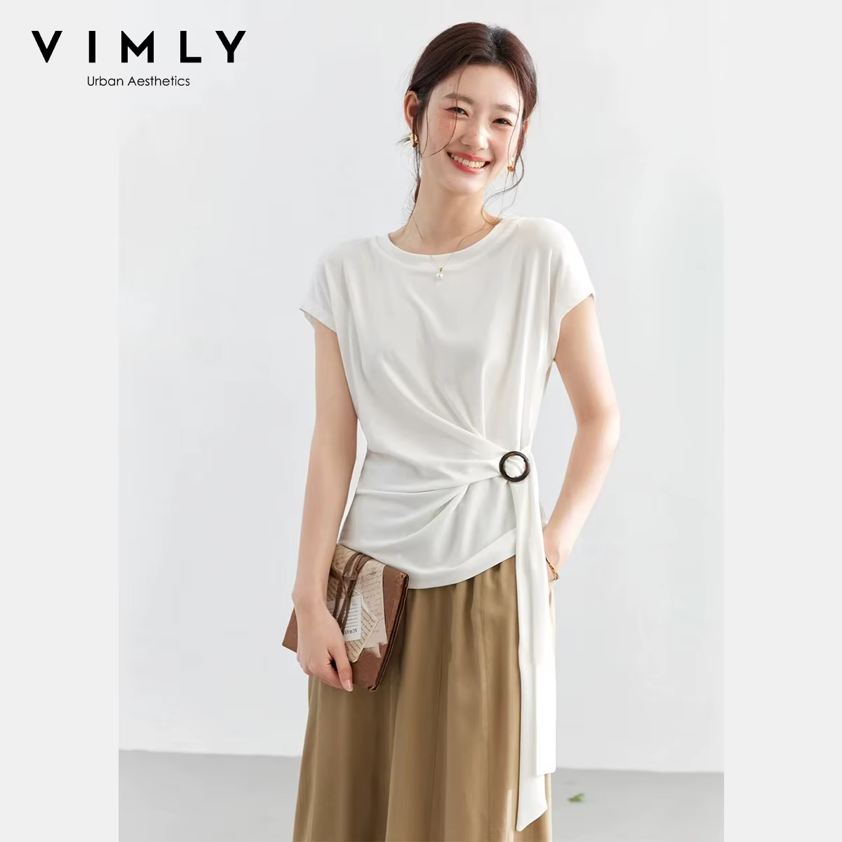 T-shirt VIMLY pour femme en Lyocell à manches courtes