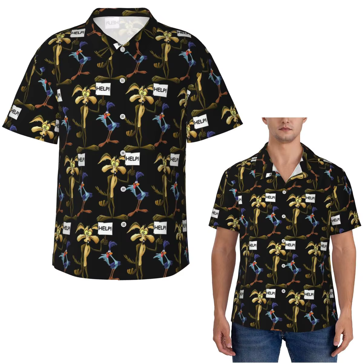 Chemises hawaïennes Roadrunner Coyote pour hommes