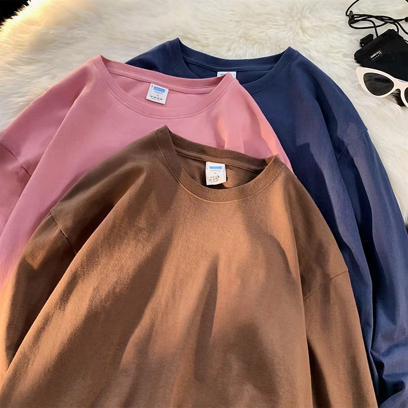 T-shirt blanc à manches longues pour hommes et femmes