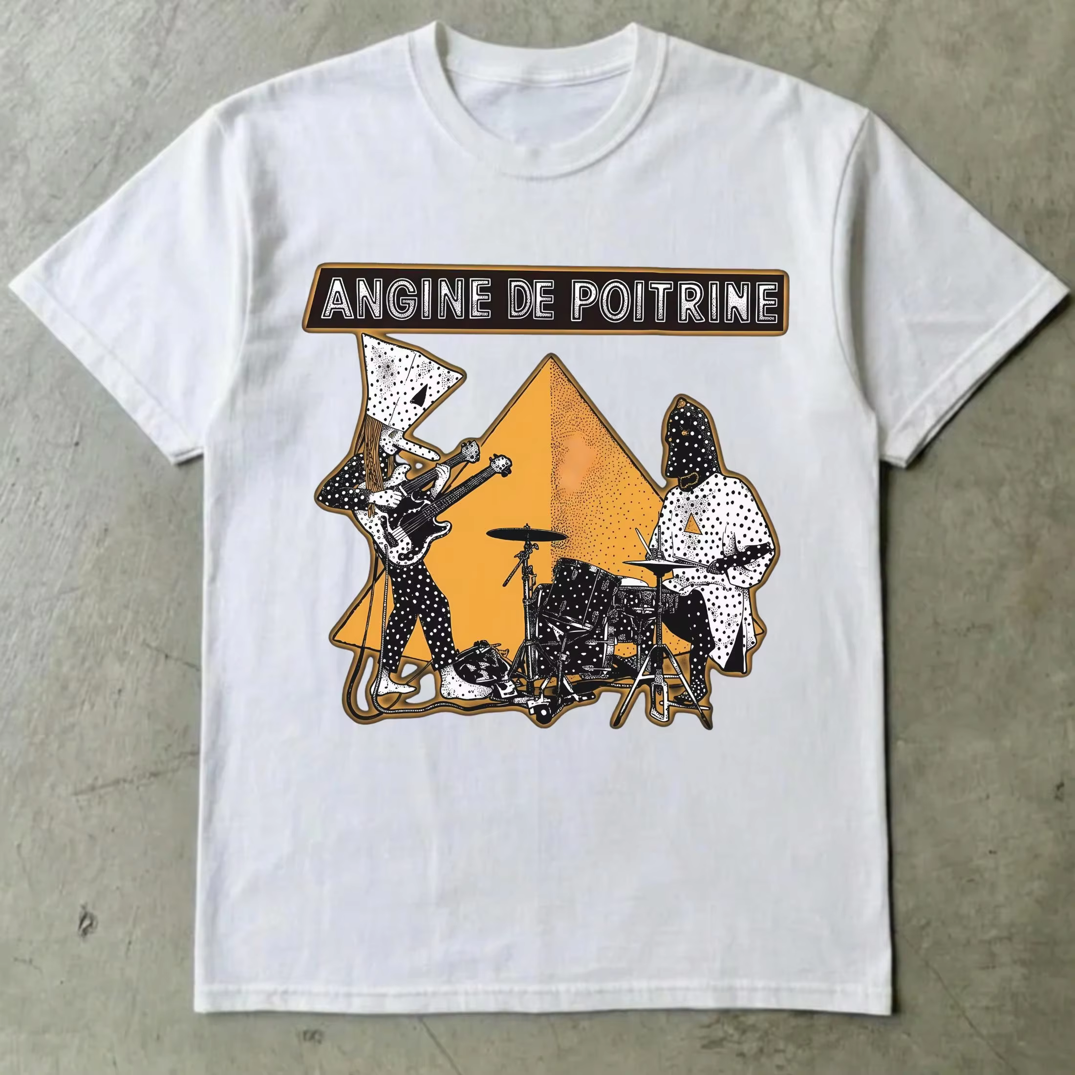 T-shirt Angine de Poitrine Band Graphic 2026 100% Coton Unisexe Homme Femme Y2K Décontracté Populaire Streetwear Hauts