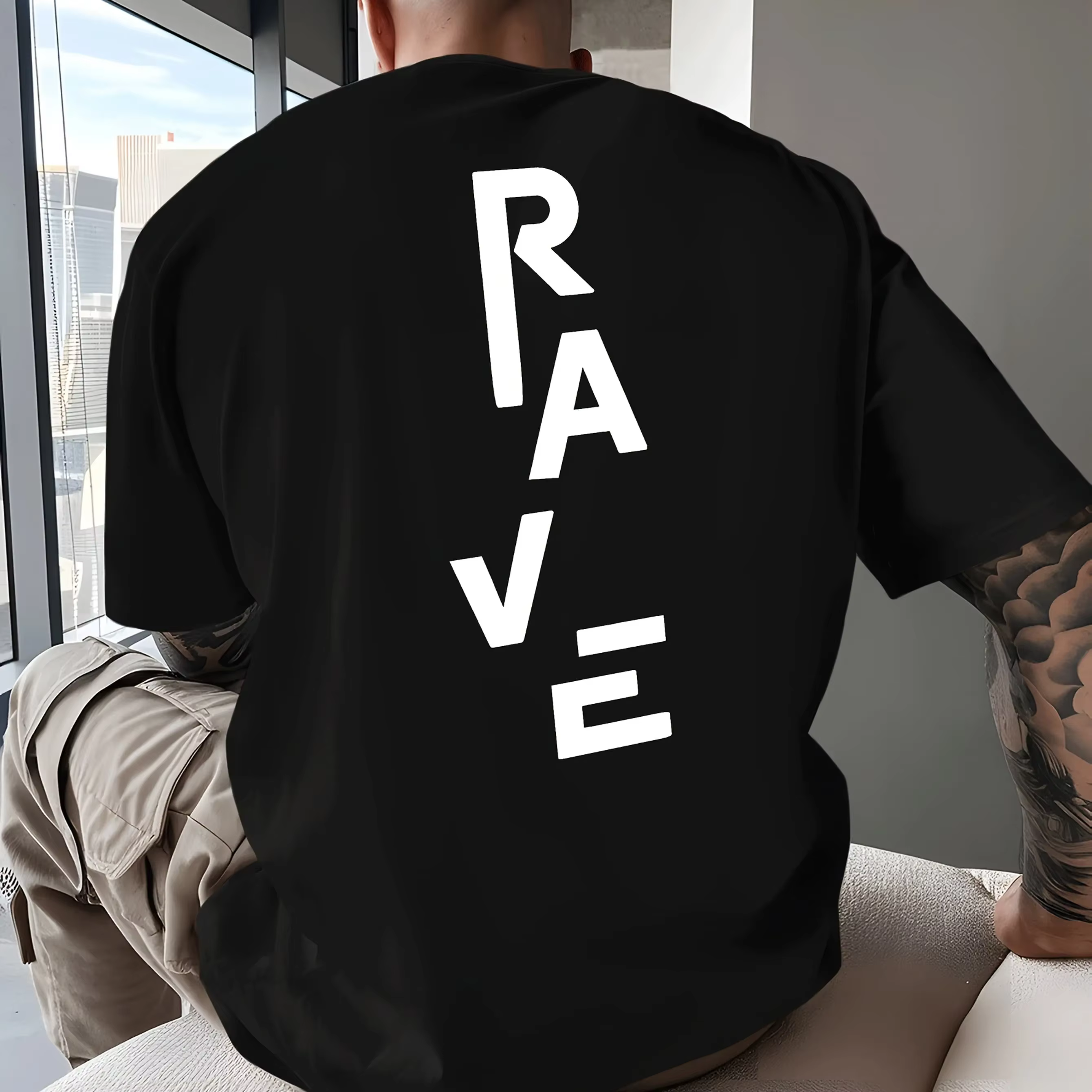 T-shirt minimaliste RAVE pour hommes