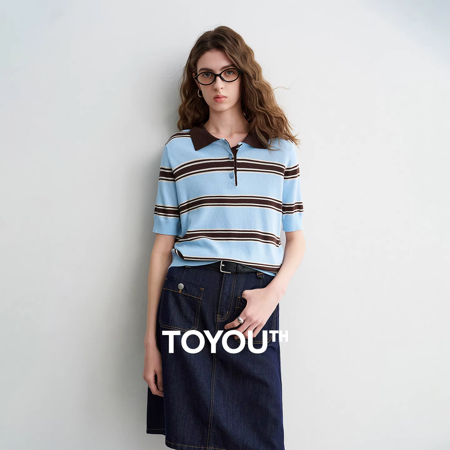 TOYOUTH – Polo à rayures intellectuelles pour femmes