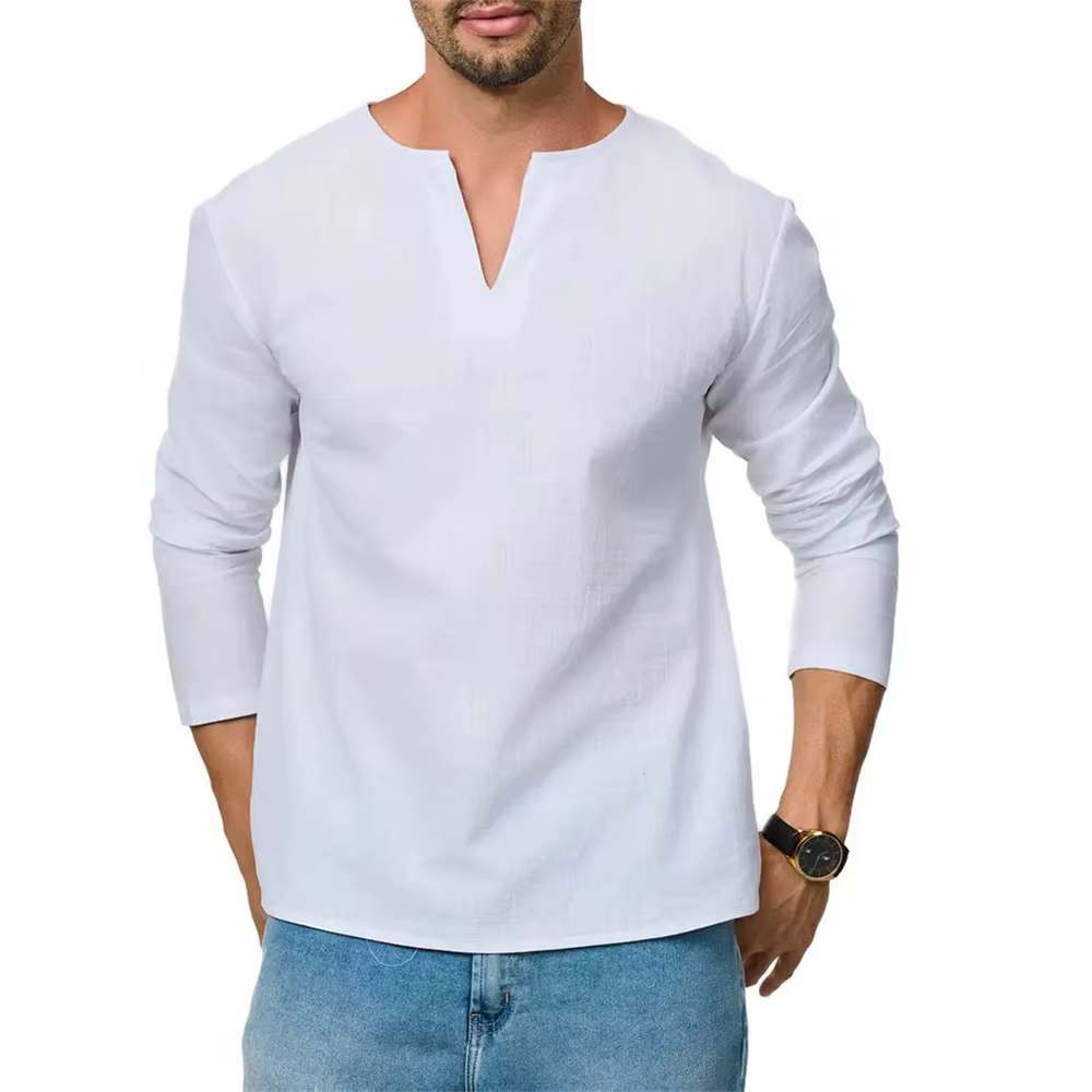 T-shirt en coton et lin pour hommes