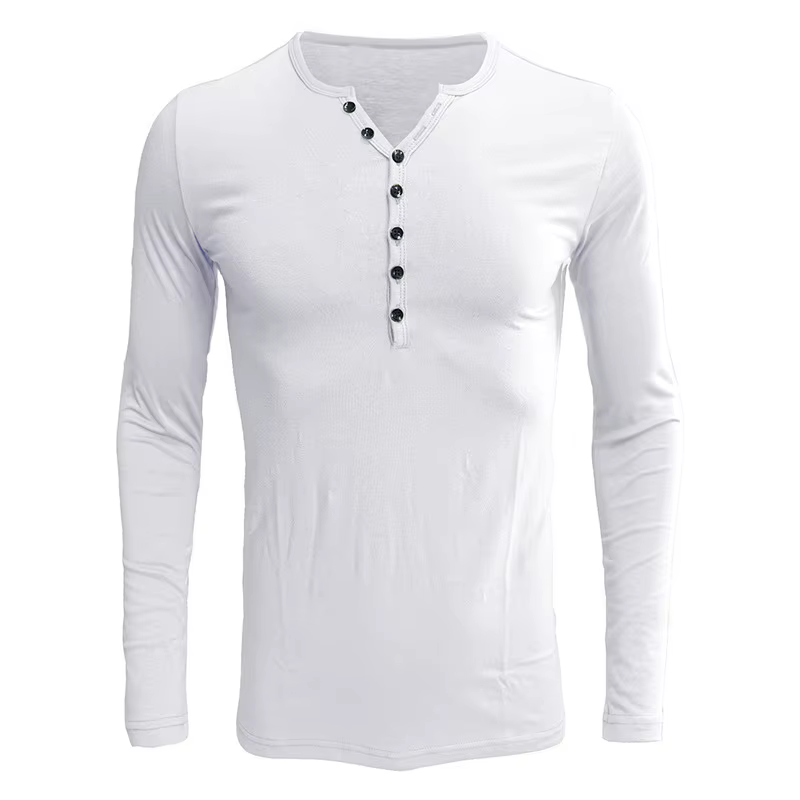 Polo décontracté à manches longues pour homme