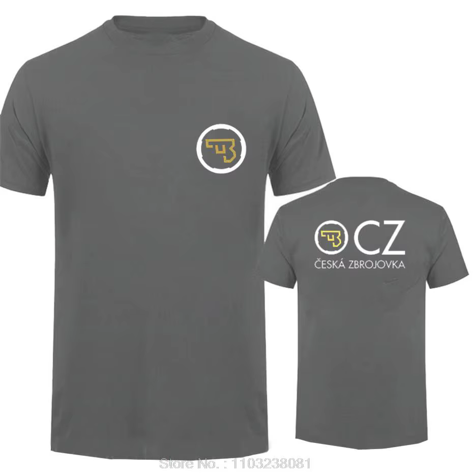 T-shirt Homme 2026 CZ Ceska Zbrojovka Czech Firearms – Haut d'été à Manches Courtes en Coton – Vêtements Masculins Ins Y2k