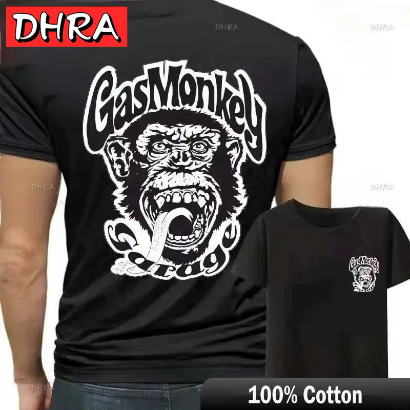 T-shirts en coton pour hommes Gas Monkeys Garage Piston