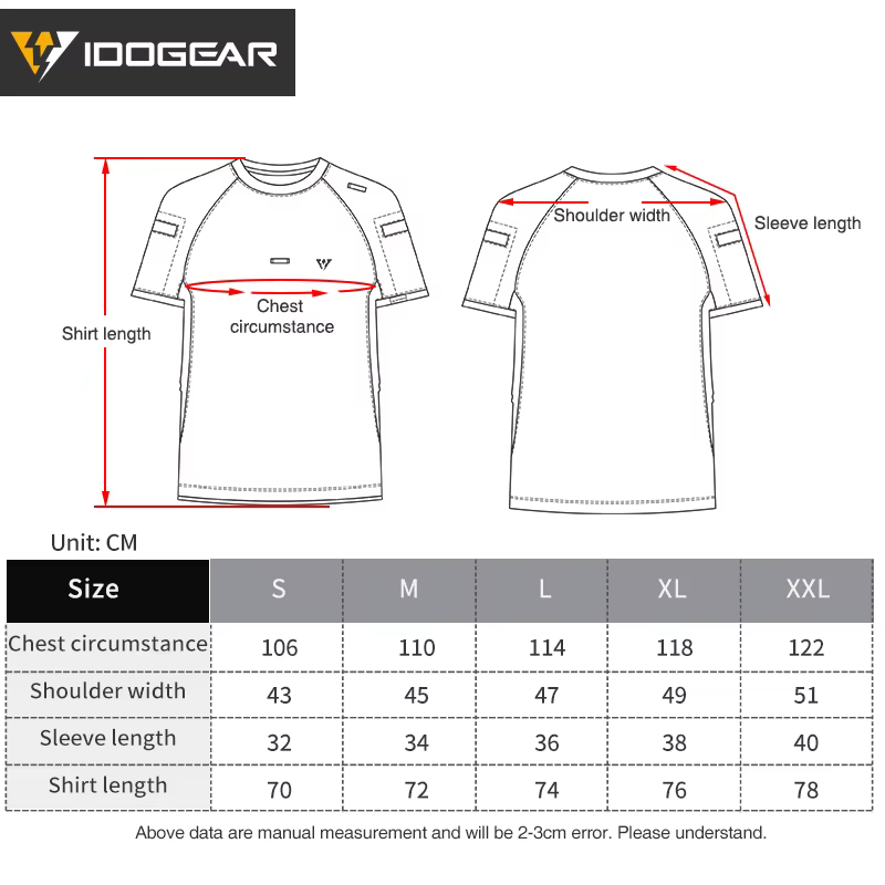 T-shirt tactique d'été IDOGEAR respirant à col rond