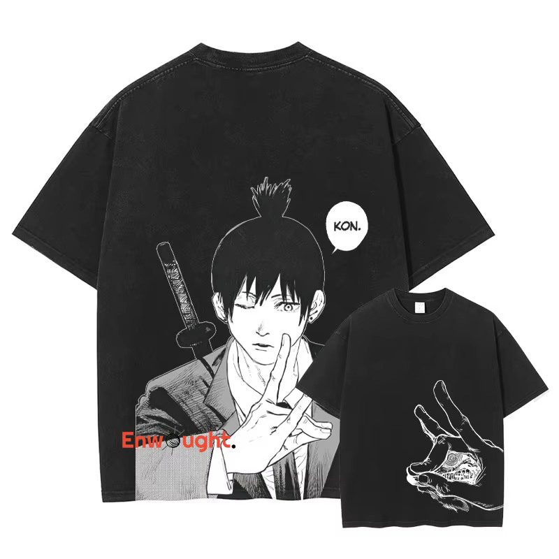 Hayakawa Aki T-shirt Anima Makima Denji Vintage lavé hauts t-shirts tronçonneuse démon manches courtes Manga graphique