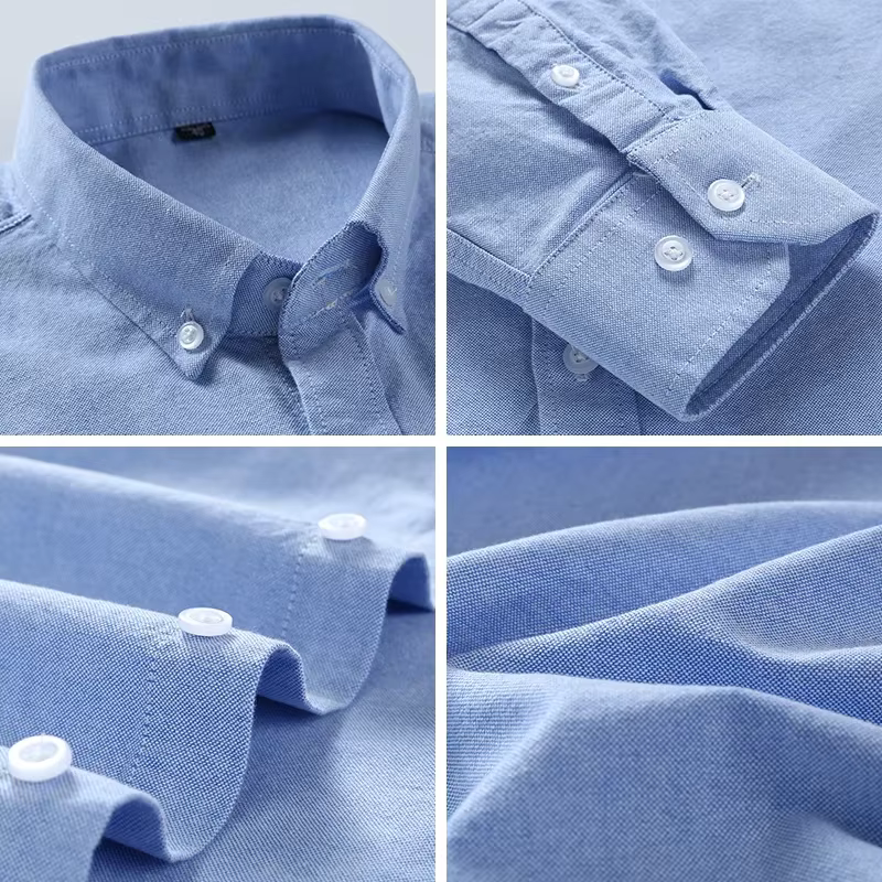 Chemise en pur coton Oxford brodée pour homme