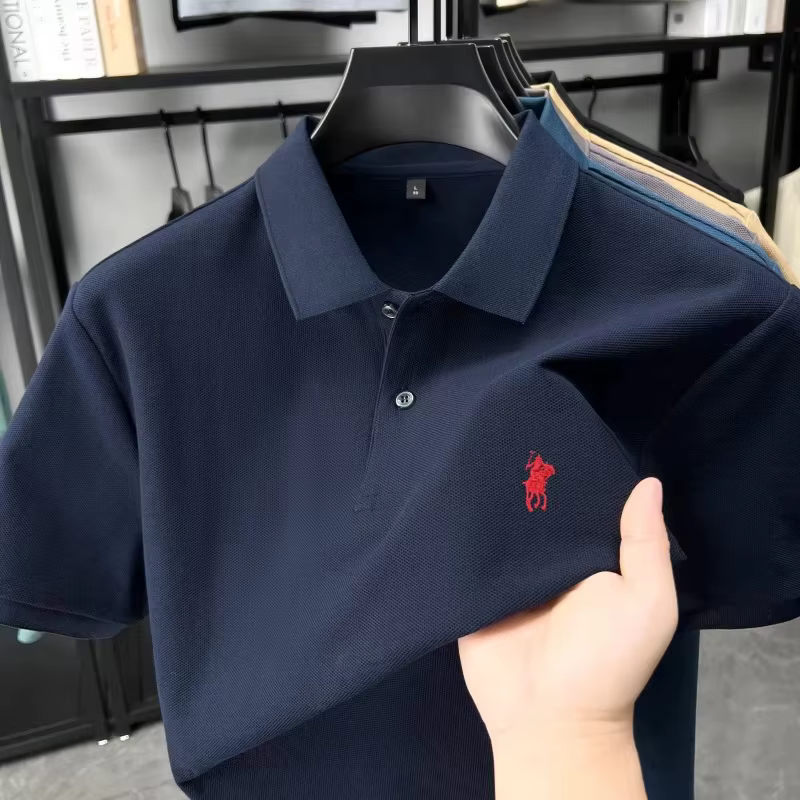 Designer marque 100% coton manches courtes polo chemise de luxe mode pony broderie hommes affaires loisirs été nouveau Respirabilité golf T-shirt
