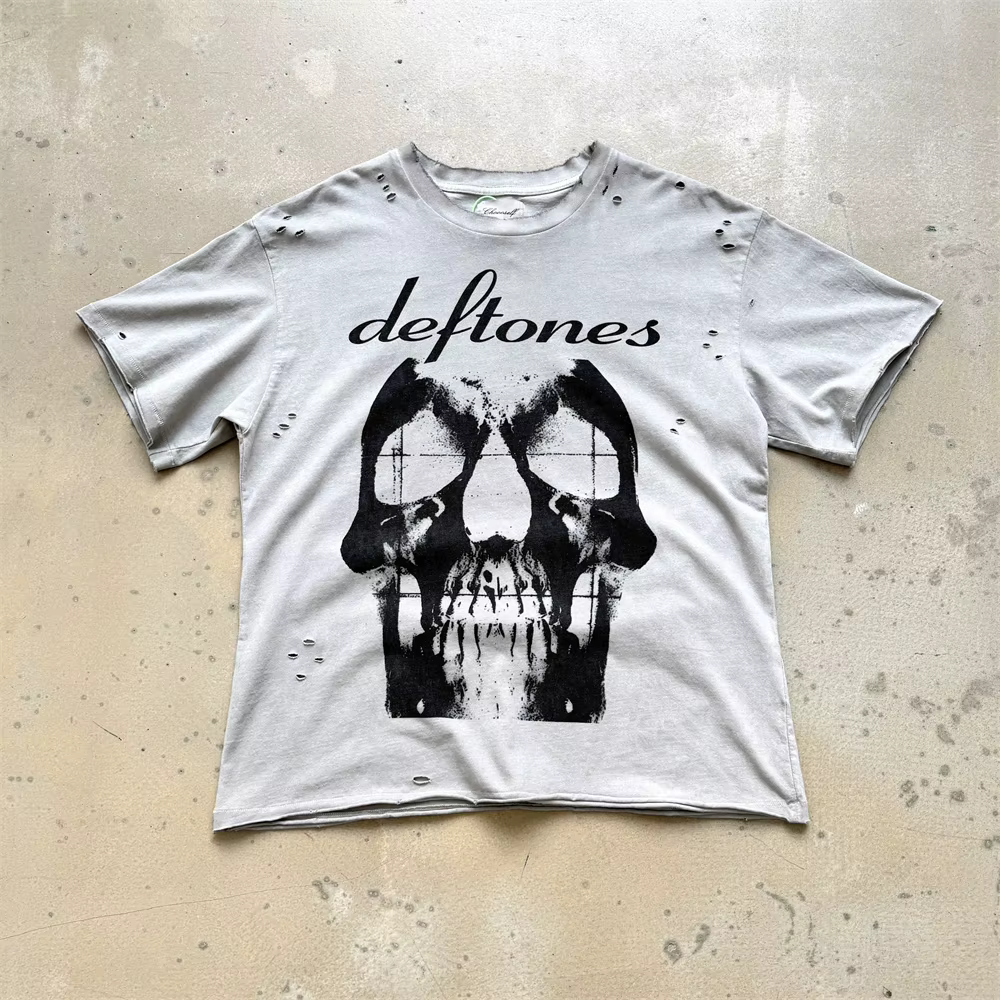 T-shirt Saint Skull Rose Lavé pour Hommes et Femmes – Qualité Supérieure
