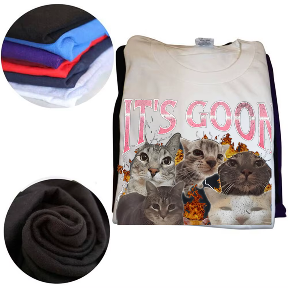 Drôle IT's GOON O'CLOCK chat graphique T-shirt hommes femmes décontracté Hip Hop Streetwear